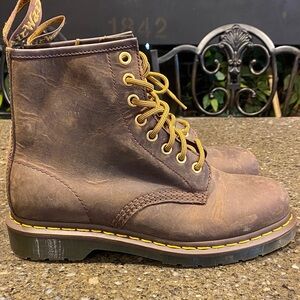 Dr. Martens Brown Leather Combat Boots